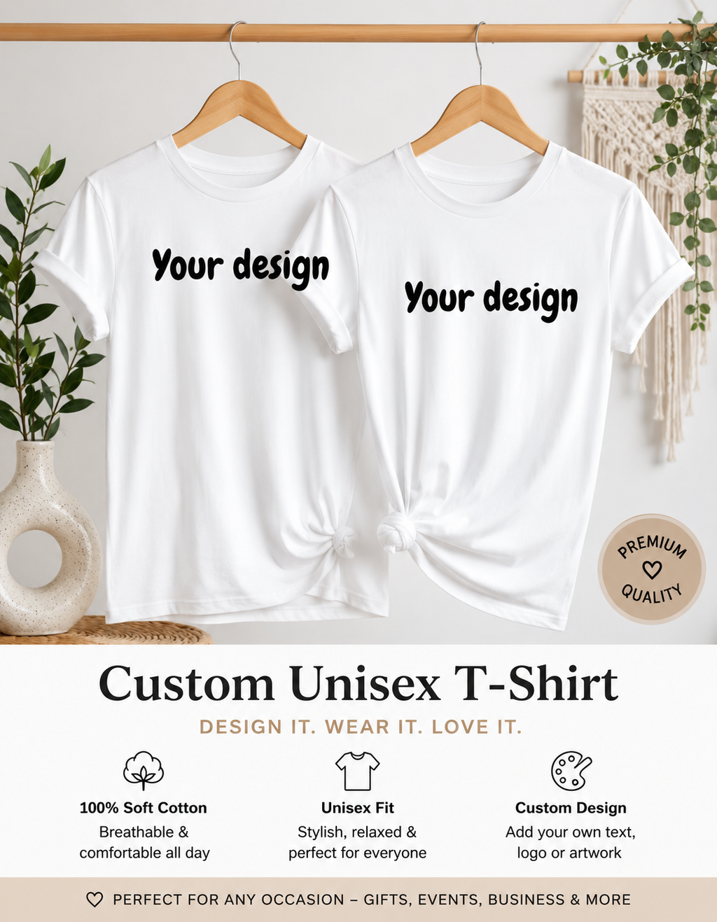 Custom Print-On-Demand Unisex T-Shirt | Personalized Design Tee