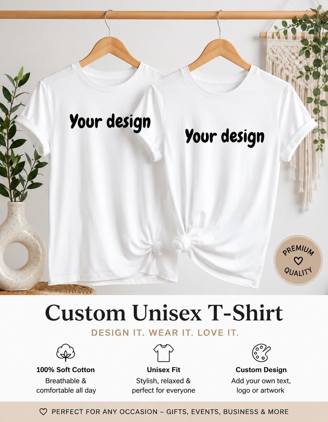 Custom Print-On-Demand Unisex T-Shirt | Personalized Design Tee